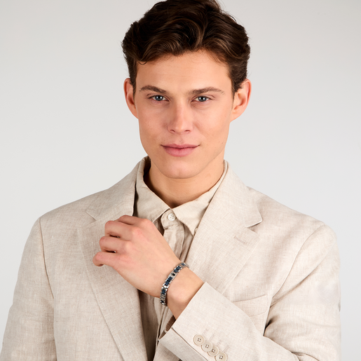 JM225AVD87 ICONIC BR SS BLACK+BLUE 18.5+3CM PULSERA MASERATI GIOIELLI - Imagen 4