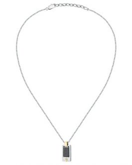 JM334AVD49 ICONIC PEND. W/ BLK STONE & IP YG 45+5CM MASERATI GIOIELLI