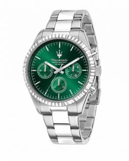 R8853100044 COMPETIZIONE 43MM MULT GREEN DIAL SS BR MASERATI