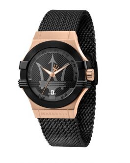 R8853108010 POTENZA 40MM 3H BLACK DIAL MESH BR BLK MASERATI
