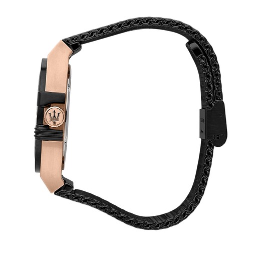 R8853108010 POTENZA 40MM 3H BLACK DIAL MESH BR BLK MASERATI - Imagen 2