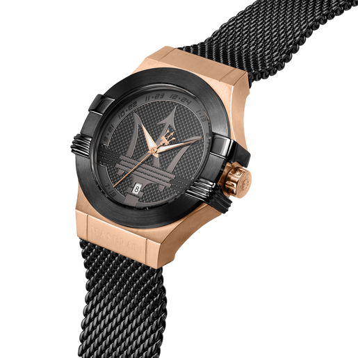 R8853108010 POTENZA 40MM 3H BLACK DIAL MESH BR BLK MASERATI - Imagen 4