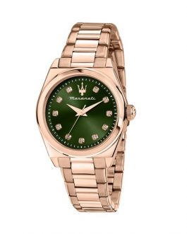 R8853152501 VELOCITÀ 35MM 3H GREEN DIAL RG BR MASERATI