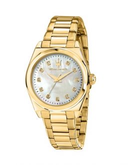 R8853152502 VELOCITÀ 35MM 3H WHITE DIAL YG BR MASERATI