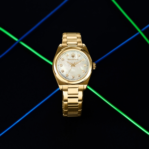 R8853152502 VELOCITÀ 35MM 3H WHITE DIAL YG BR MASERATI - Imagen 6