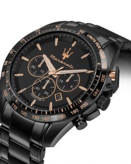 R8873612048 TRAGUARDO 45MM CHR BLACK DIAL BR BLACK MASERATI