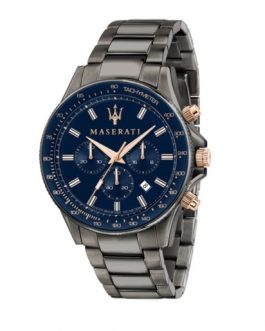 R8873640001 SFIDA 44MM CHR BLUE DIAL BR GUN MASERATI