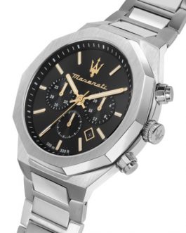 R8873642010 STILE 45MM CHRO BLACK DIAL BR SS MASERATI