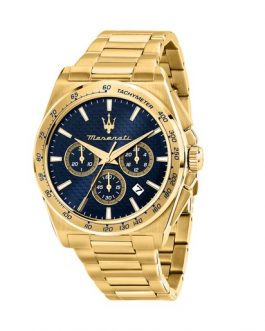 R8873652002 VELOCITÀ 43MM CHRO BLUE DIAL YG BR MASERATI