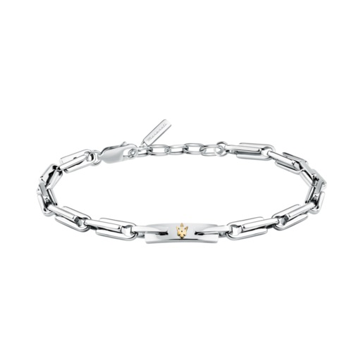 JM425AVD108 ICONIC BR SS YG TRIDENT LOGO 19.5+3CM MASERATI GIOIELLI