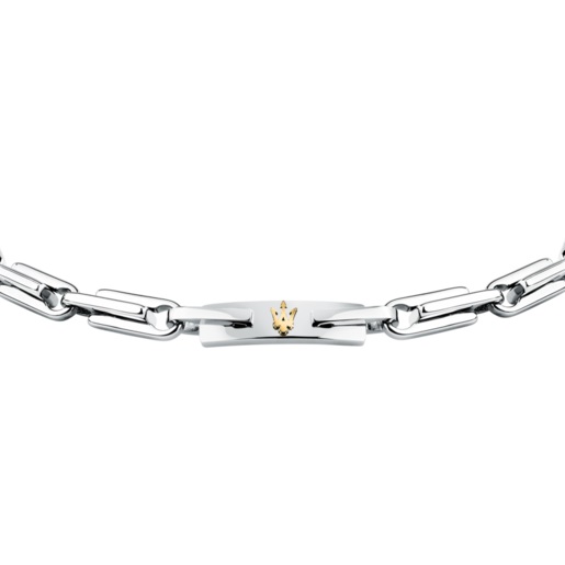 JM425AVD108 ICONIC BR SS YG TRIDENT LOGO 19.5+3CM MASERATI GIOIELLI - Imagen 2