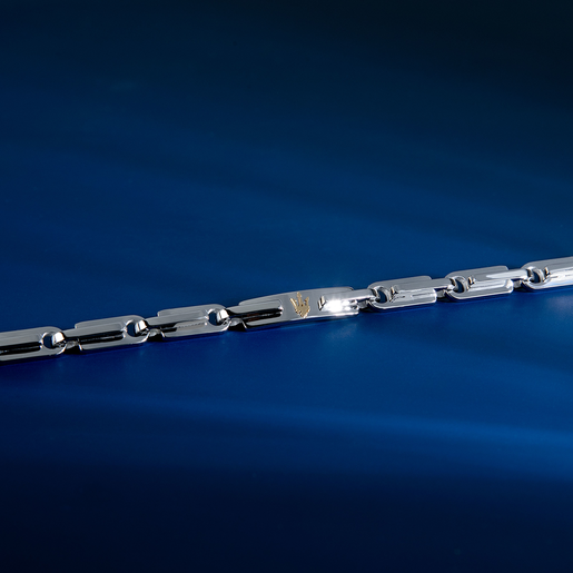 JM425AVD108 ICONIC BR SS YG TRIDENT LOGO 19.5+3CM MASERATI GIOIELLI - Imagen 6