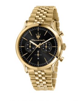 R8873618023 EPOCA 42MM CHR BLACK DIAL BR YG MASERATI