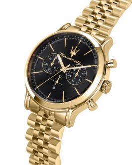 R8873618023 EPOCA 42MM CHR BLACK DIAL BR YG MASERATI