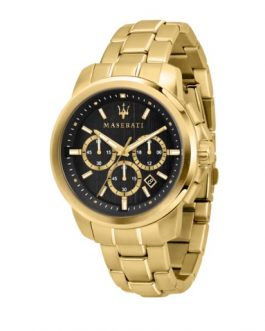 R8873621013 SUCCESSO 44mm CHR BLACK DIAL BR YG MASERATI
