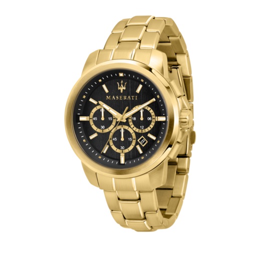 R8873621013 SUCCESSO 44mm CHR BLACK DIAL BR YG MASERATI