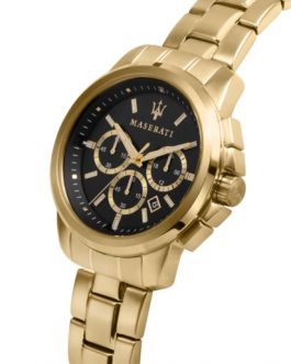 R8873621013 SUCCESSO 44mm CHR BLACK DIAL BR YG MASERATI