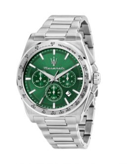 R8873652013 VELOCITÀ 43MM CHR GREEN DIAL SS BR MASERATI