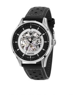 R8821124004 SORPASSO 42MM AUT BLK/SIL DIA BLACK ST MASERATI