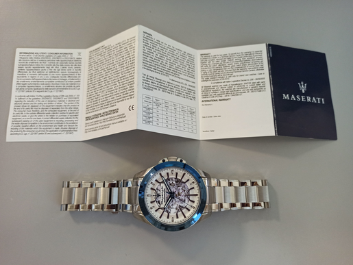 R8823112006 TRAGUARDO 43MM AUTO WHI SIL DIA SS BR MASERATI - Imagen 6
