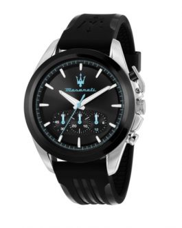 R8871612047 TRAGUARDO 43MM CHR BLACK DIAL BLACK ST MASERATI
